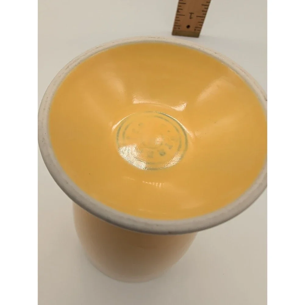 VTG Crate & Barrel Francfranc Yellow Pottery Tumblers Footed Cup Replacement